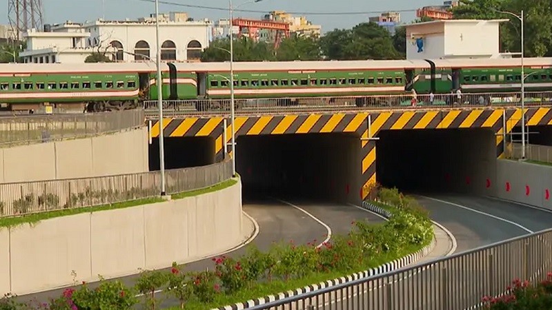 রাজধানীর টিটিপাড়ায় ৬ লেনের রেলওয়ে আন্ডারপাস উদ্বোধন